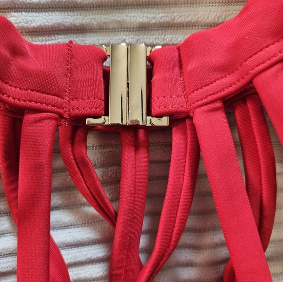 Adore Me Red Strappy Bikini Set 40DD/1XL Bottoms - Picture 11 of 15